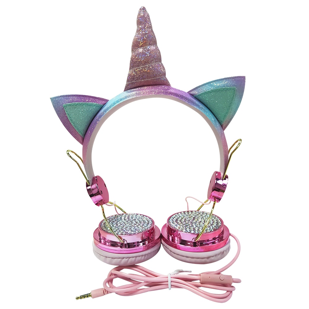 Cute Unicorn Wired Headset with Microphone