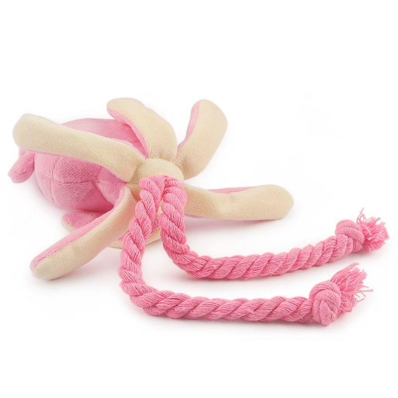 Plush Pink Squid Dog Toy